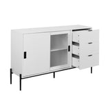 ZUN Modern Featured Storage Cabinet Sideboard with Glass Sliding Door and 3 Drawers, Entryway Console W409P153985