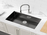 Stainless Steel Kitchen Sink, 30x19 Single Bowl, Undermount Handmade Sink in Black, with Cutting 08831545