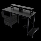 ZUN 47.3" Computer Desk with power outlet,Monitor Stands,Shelves, Office Desk/Writing Table/Gaming desk W2887P239945