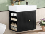 20-Inch Bathroom Vanity with Ceramic Sink, MDF Storage Cabinet with Drawer, Side Shelf & Golden N725P314023B