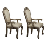 Antique White Solid Back Arm Chairs B062P189080