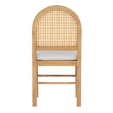 ZUN TREXM 4 Retro Upholstered Chairs with Rattan Backrests for Dining Room and Kitchen N715P170418E