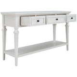 ZUN TREXM Classic Retro Style Console Table with Three Top Drawers and Open Style Bottom Shelf, Easy WF199599AAK