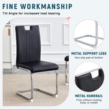 Modern Elegance Premium PU Leather Black Dining Chair with Stain-Resistant Finish. W3226P279082