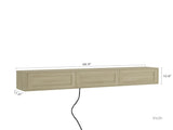 Floating TV Stand, Wall Mounted TV Shelf with Led Lights & Power Outlet,High Gloss TV Cabinet for W1321P391272