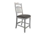 Contemporary Antique White Counter Height Chairs Upholstered Cushion Seat Ladder Back 2pc Dining B011P368158