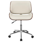 ZUN Ecru and Walnut Swivel Office Chair B062P153784