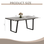 ZUN Simple and modern design, 6-person dining table, 62.9-inch rectangular wooden dining table, perfect W1727P241149