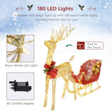 Golden Elk Deer Sled Iron Frame Cotton Thread Green Onion Powder Courtyard Elk Decoration 95262530