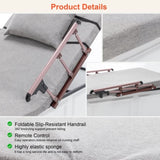 4-68&deg Upgraded Lifting System Electric Adjustable Bed Backrest with Collapsible Safety Rails, 22426119