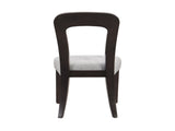 Dining Chairs Set of 2, Upholstered Kitchen Side Chairs with Gray Fabric Seating Dark Brown Solid N779P236958E