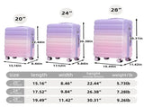 20"/24"/28" 3 pcs/set in PC Spinner Wheel Luggage, Carry on Suitcase, With Gradient Color and W2787P353558