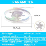 19.7 inches fan light RGB color lights three color temperature 6-speed adjustable wind power 58970078