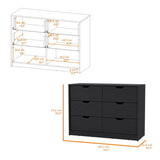 Dillon 4 Drawers Dresser, Chest of Drawers with 2 Cabinets B128P148698