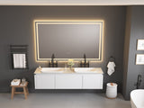 84 x 48 Inch LED Bathroom Mirror with Front and Backlight, Wall Mounted Vanity Mirror with Aluminum W2287P282006