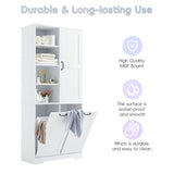 ZUN Bathroom Storage Cabinet with Doors and Drawers, Tilt-Out Laundry Hamper, Multiple Storage Space, WF530560AAK