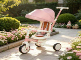 Pink 7-in-1 Toddler Tricycle Stroller for 1-5 Years Old, Adjustable Push Handle, Rotatable Seat, 03510284