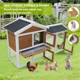 58" Wooden Outdoor Indoor Roof Waterproof Bunny Hutch Rabbit Cage Guinea Pig Coop PET House for W1431P341314