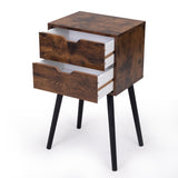 ightstand with 2 Drawers, Tables with Solid Wood Legs and Storage, End Table, Side Table, W2181P156142
