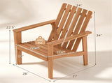 Natural Finish Acacia Wood Adirondack Chair, Ergonomic Backrest & Extra Armrests Heavy Duty Outdoor 50994470