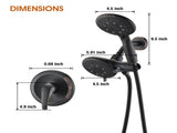 Classic High Pressure Single Handle 6 Function Rain shower Head with Handheld Shower W121961964