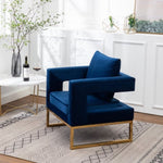 ZUN Lenola Contemporary Upholstered Accent Arm Chair, Blue T2574P164509