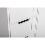 ZUN [FCH] Storage Bathroom Cabinet, 2 Doors 5 Drawers Bathroom Cabinet, White 13184001