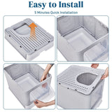 ZUN Large Enclosed Cat Litter Box with Lid Cover, Detachable Cat Toilet with Litter Scoop & Slide Out 04861288