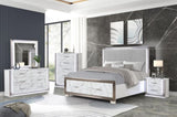 Desire Chest Marble-Patterned Drawers with LED Side Panels and Metallic Trim for Spacious, Stylish G150109087