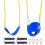 ZUN EVA+ Iron Swing + Hanging basket swing combination Blue Baby Swing 25599823