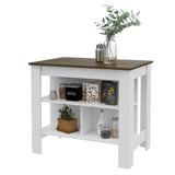 ZUN Brooklyn Kitchen Island, Three Concealed Shelves B128P148677