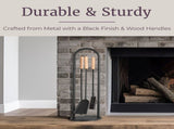 4PC Fireplace Tool Set with Poker, Brush, Shovel, and Stand 06234728