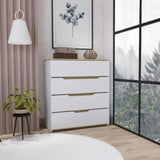 Zoe Dresser, Superior Top, Four Drawers -White / Light Oak B20092057