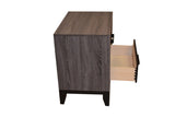 Contemporary Style 2-Drawer Nightstand Made with Wood in Gray 808857696809