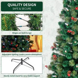 ZUN 7.5ft Pre-Lit Fiber Optical Christmas Tree with Colorful Lights and 300 Branch Tips 04168930