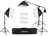 65W Photo Studio Photography 3 Soft Box Light Stand Continuous Lighting Kit Diffuser 25514450