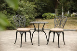 ZUN Best seller Products 3-Piece Outdoor Rust-Resistant Cast Aluminum Patio Bistro Set with cushion W640P250974