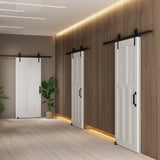 CRAZY ELF 28" x 84" Five Panel Real Primed Door Slab, DIY Panel Door, Modern Interior Barn Door, W936104282