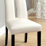 Set of 2 Chairs Black And White Leatherette Beautiful Padded Side Chairs Slit Back Design Kitchen HS11CM3559SC-ID-AHD