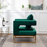 ZUN Lenola Contemporary Upholstered Accent Arm Chair, Green T2574P164510