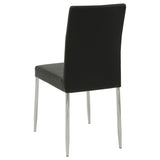 ZUN Black and Chrome Upholstered Dining Chairs B062P145451