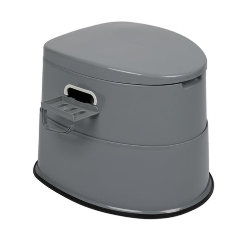 ZUN Portable Toilet with Non-slip Mat Grey 56598783