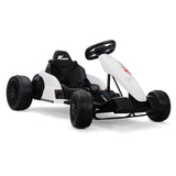 ZUN Electric GoKart Pro, Kids Racing Car, Outdoor Ride On Toy with MP3 for Kids Aged 4-16, Black and W2181P152214