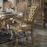 Bone and Gold Patina Padded Side Chair B062P209247