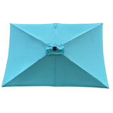 10 x 6.5t Rectangular Patio Solar LED Lighted Outdoor Umbrellas with Crank and Push Button Tilt for W65690317