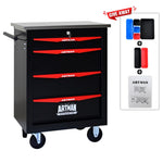 ZUN 4 Drawers Multifunctional Tool Cart with Wheels,Metal Rolling Tool Cart Storage for Garage Workshop W1102P245246