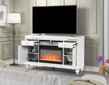 TV Stand With Electric Fireplace in White B00969706