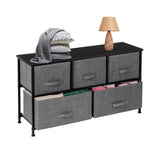 2-Tier Wide Closet Dresser, Nursery Dresser Tower with 5 Easy Pull Fabric Drawers and Metal Frame, 23359523