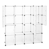 ZUN Modular Closet Organizer Plastic Cabinet, 16 Cube Wardrobe Cubby Shelving Storage Cubes Drawer Unit, 66443111