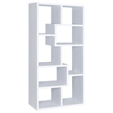 8-shelf White Geometric Bookcase B062P145424